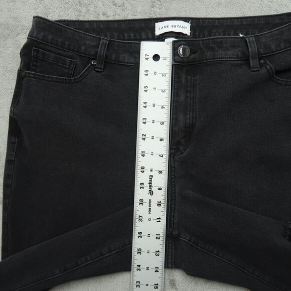 Lane Bryant Jeans Women's 18 Gray High-Rise Skinny Denim 28" Inseam Distressed - Picture 6 of 14